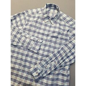 Vineyard Vines Shirt Mens XL On The Go Performance Button Down Blue Plaid Preppy